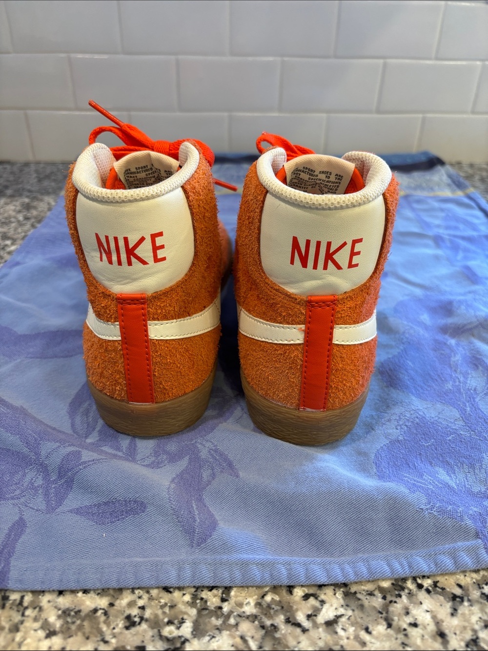 Nike Orange Suede Mid-Top Sneakers - Picture 4 of 5